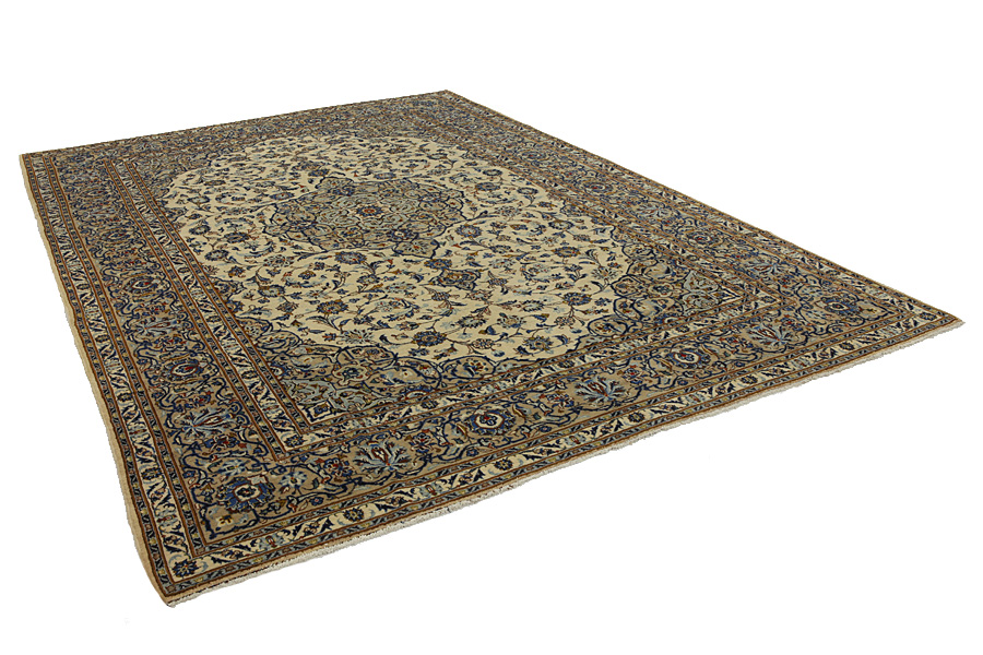 Kashan Perzisch Tapijt 388x275 - Afbeelding 1
