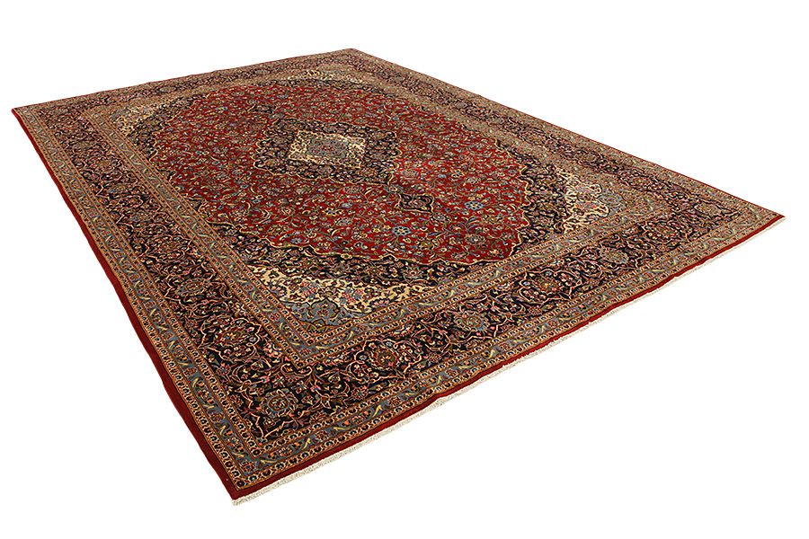 Kashan Perzisch Tapijt 398x301 - Afbeelding 1
