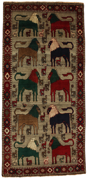 Gabbeh - Bakhtiari Perzisch Tapijt 303x146