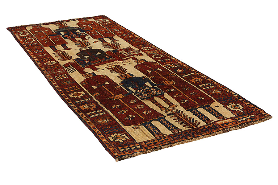 Bakhtiari - Qashqai Perzisch Tapijt 343x137 - Afbeelding 1