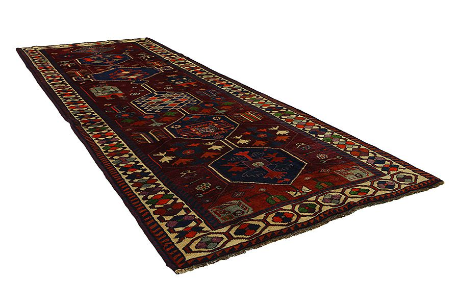 Bakhtiari - Qashqai Perzisch Tapijt 410x150 - Afbeelding 1