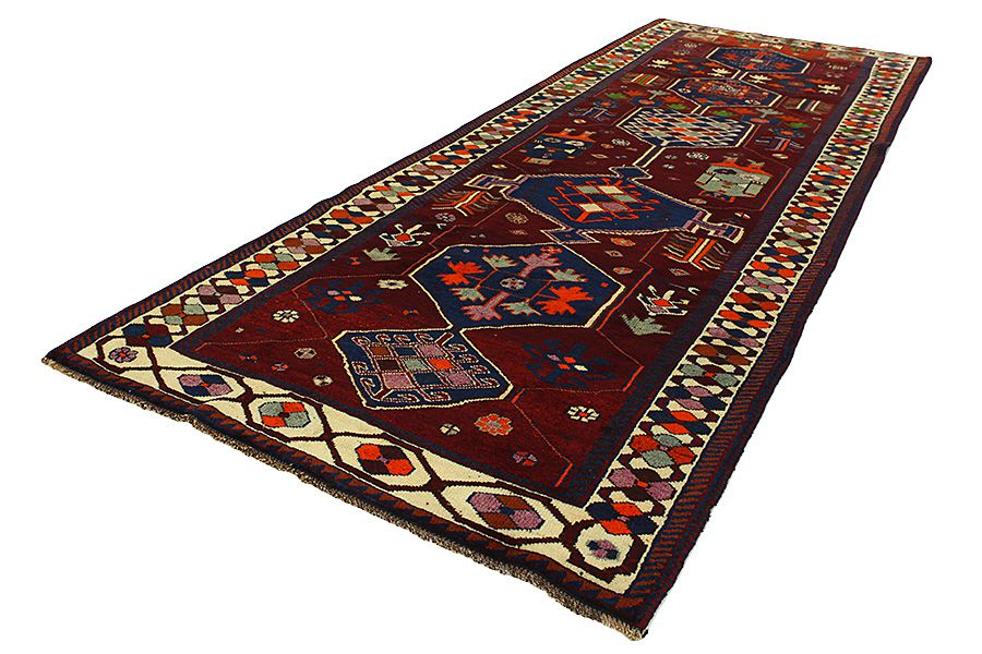 Bakhtiari - Qashqai Perzisch Tapijt 410x150 - Afbeelding 2