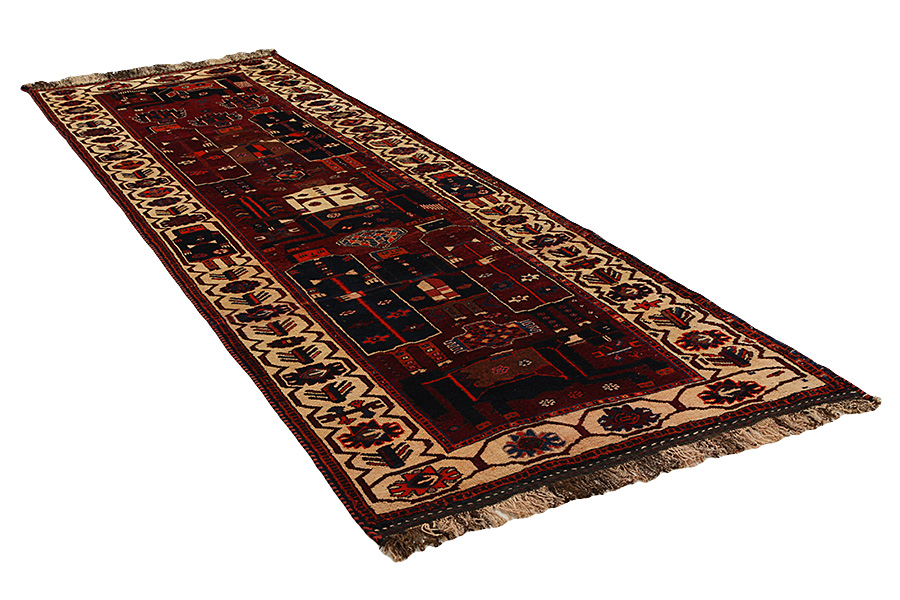 Bakhtiari - Qashqai Perzisch Tapijt 411x136 - Afbeelding 1