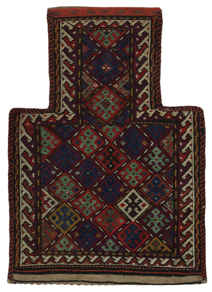 Qashqai - Zadeltas Perzisch Geweven Tapijt 52x36